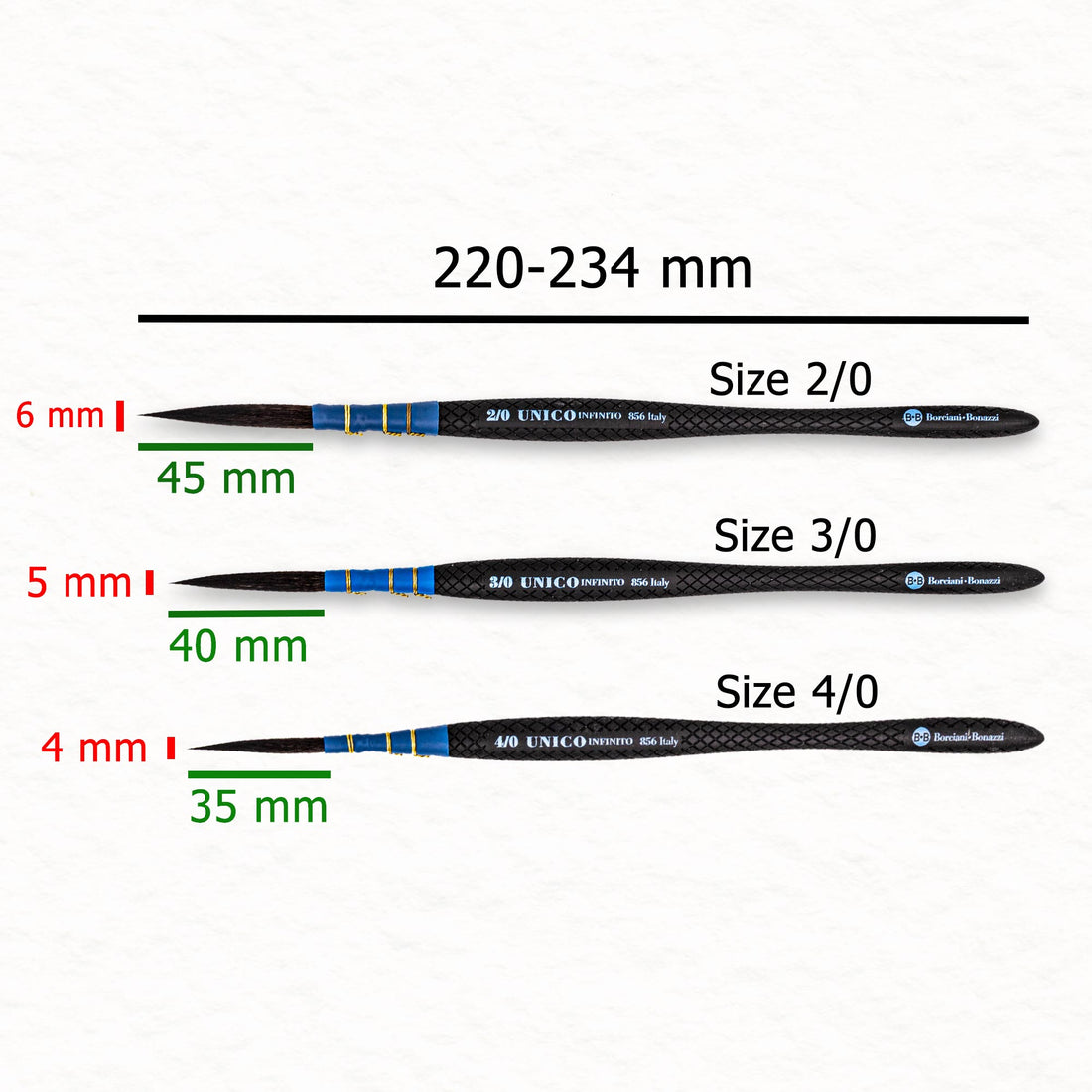 Unico Infinito - Liner extra long - Borciani Bonazzi - Pinceau aquarelle synthétique