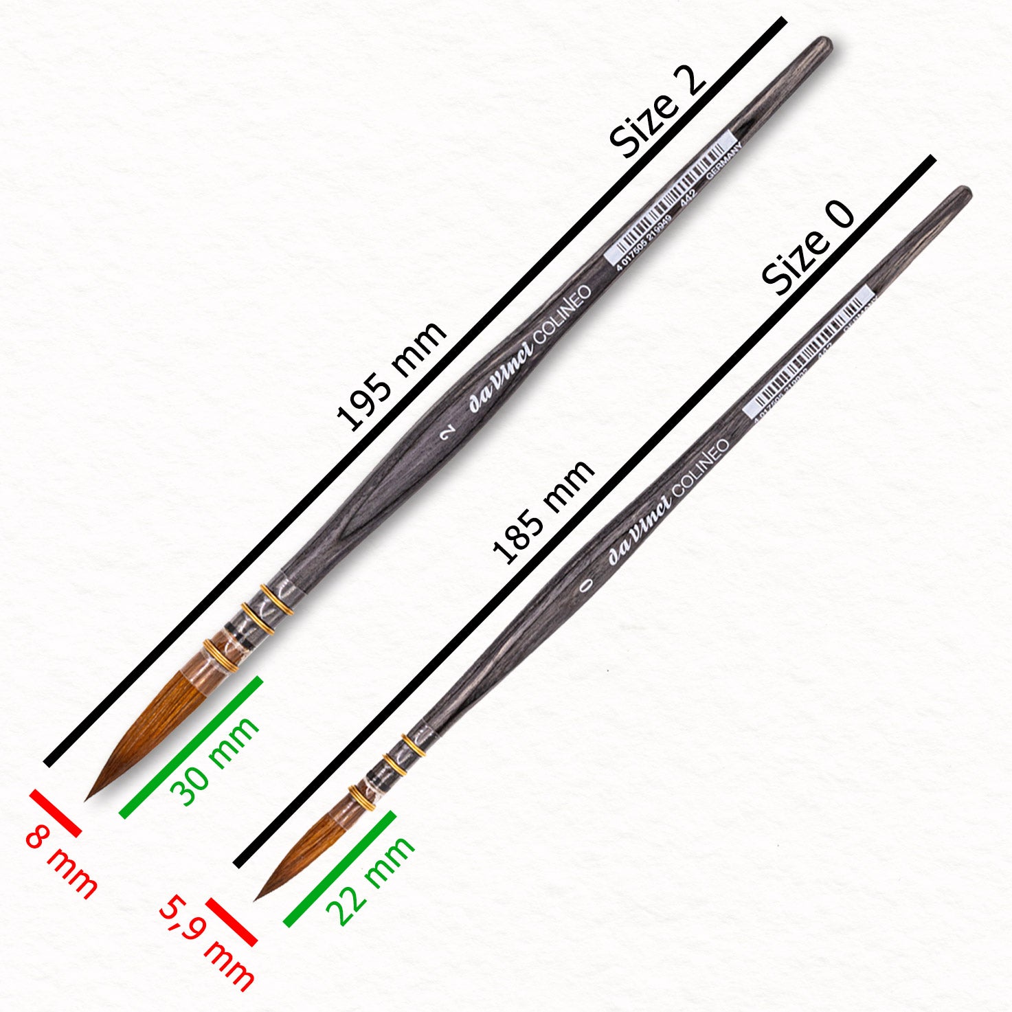 Colineo - Pinceau à lavis - Da Vinci - Pinceau aquarelle synthétique