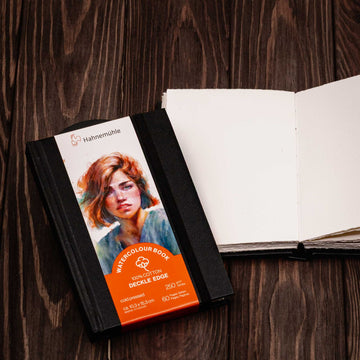 A6 Portrait - Hahnemühle - 100% Cotton watercolor sketchbook with deckled edge