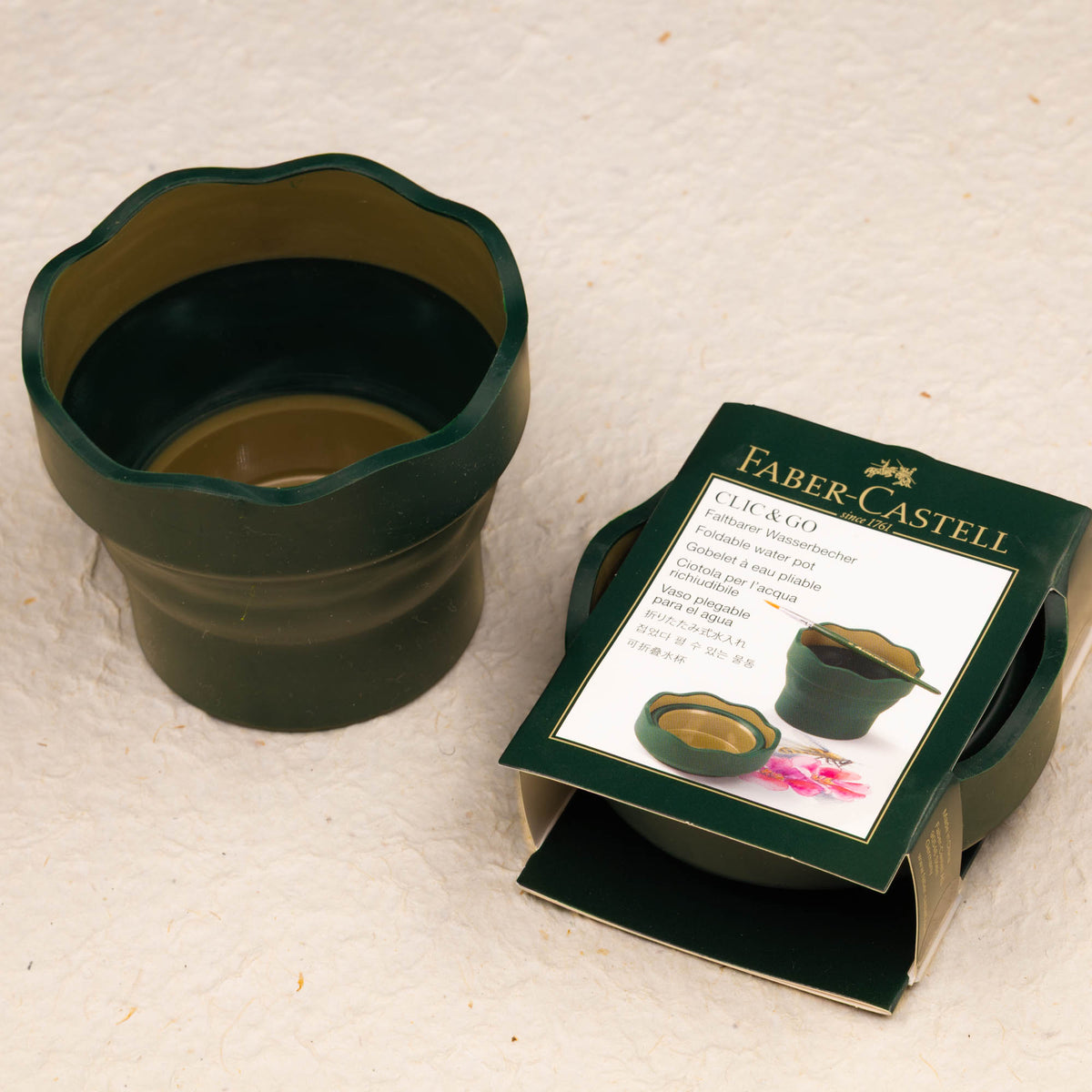 Faber-Castell Wasserbecher Clic&Go - Dunkelgrün