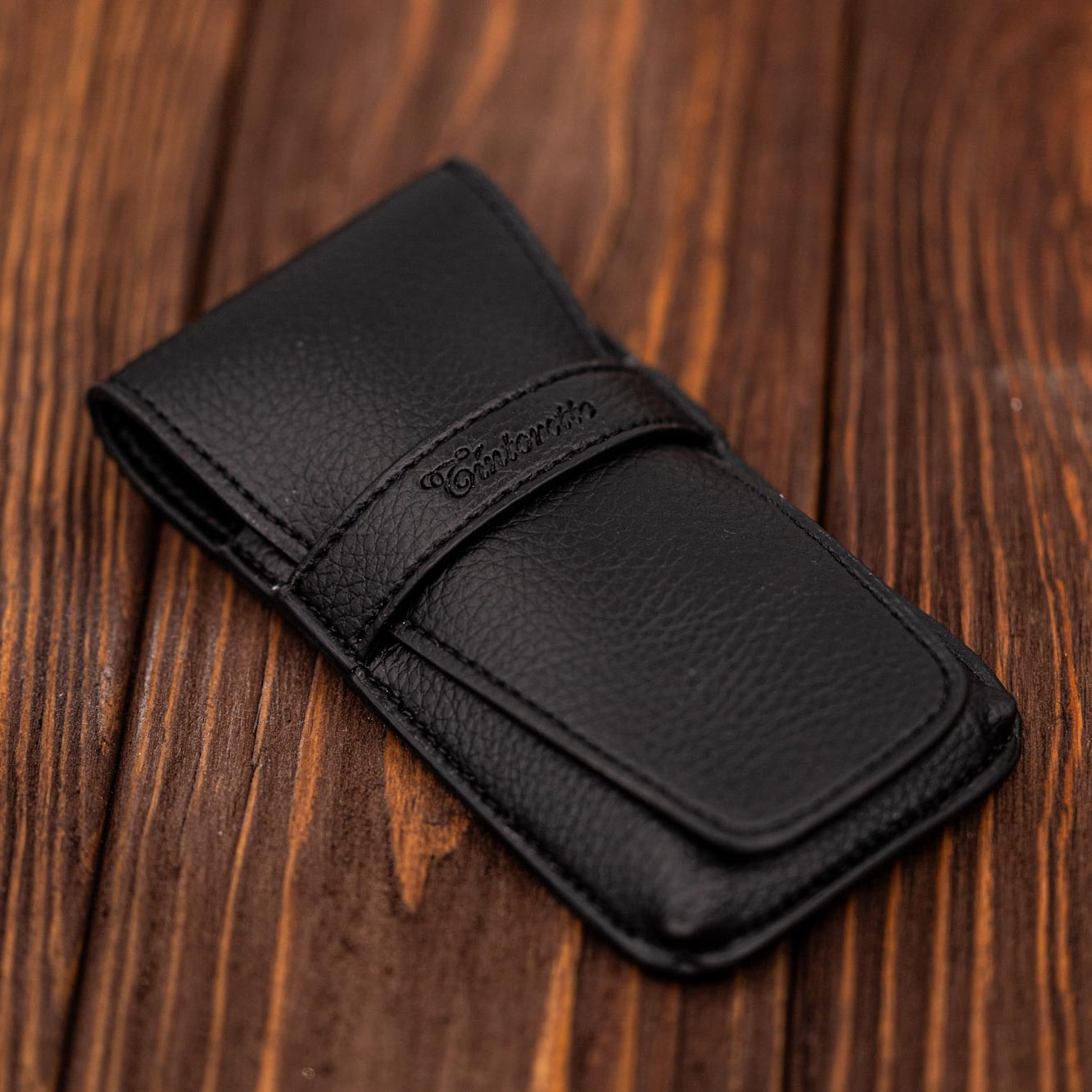 4 Travel brushes in eco-leather pocket cases - Vajo - Tintoretto (4323)